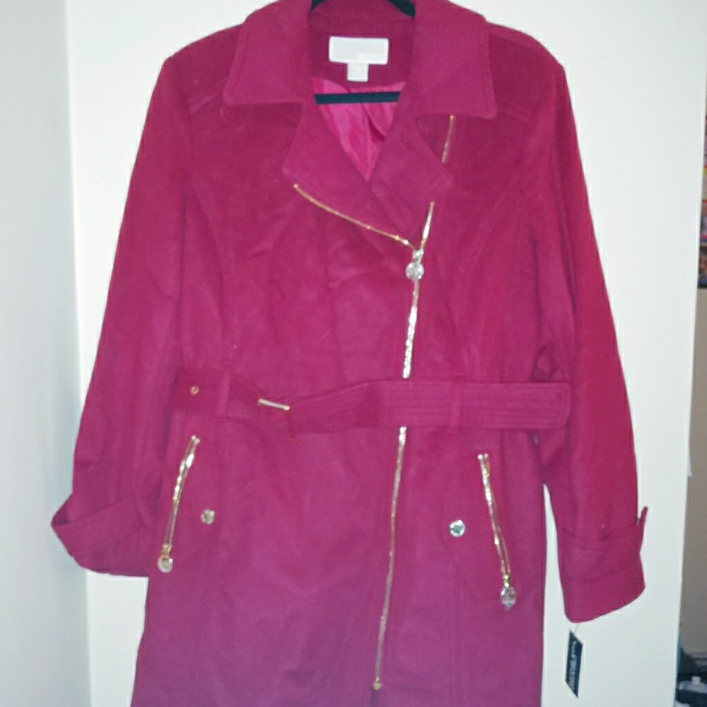 Red Asymmetrical Michael Kors Coat